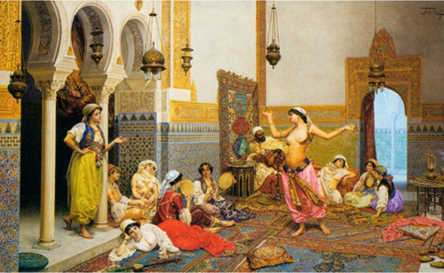 80x120 Osmanlı Türk Hamamı Sazende Dijital Baskı Pano