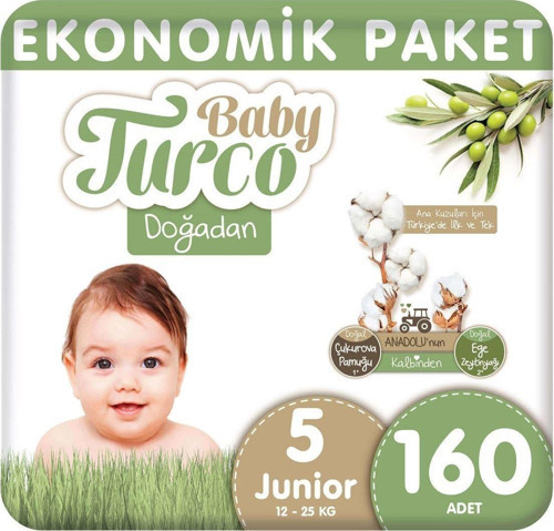 Doğadan Bebek Bezi Ekonomik Paket Junior 5 Numara 160 Adet