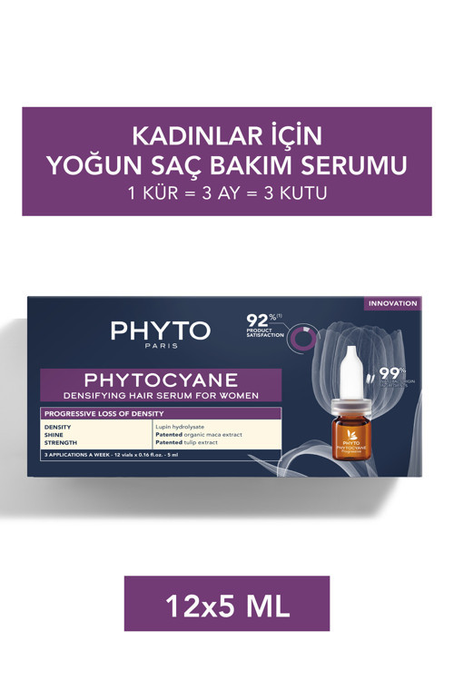 Cyane %99 Doğal Içerikli Kadın Kronik Saç Dökülmesine Karşı Yoğun Bakım Serumu 12 Ampülx5 ml
