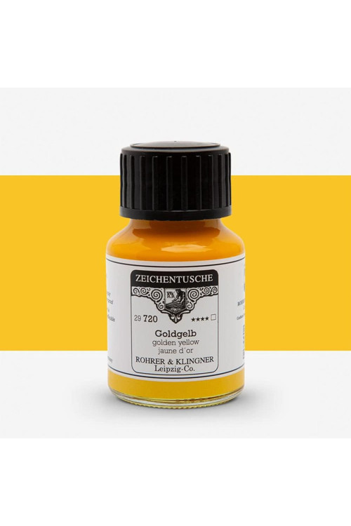 Kaligrafi Mürekkebi Zeichentusche 29-Airbrush-Fırça-Divit 50Ml-720-Golden Yellow