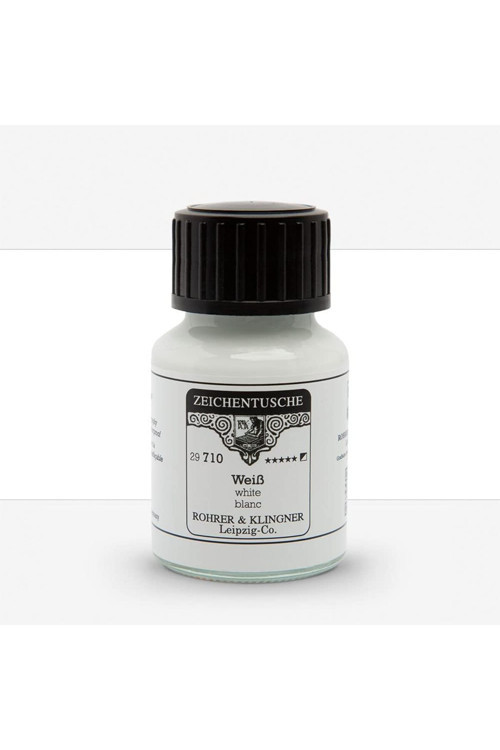 Kaligrafi Mürekkebi Zeichentusche 29-Airbrush-Fırça-Divit-Sulu Boya 50Ml-710-White