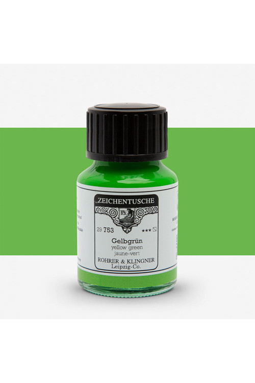 Kaligrafi Mürekkebi Zeichentusche 29-Airbrush-Fırça-Divit 50Ml-753-Yellow Green