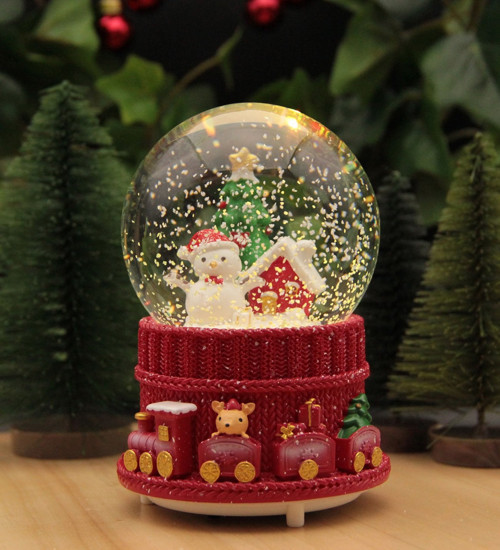 Yılbaşı Kar Küresi Noel Işıklı ve Müzikli Christmas Noel Baba ve Kardan Adam