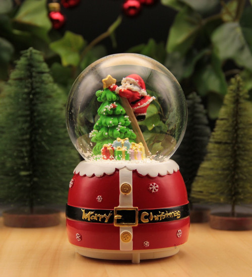 Yılbaşı Kar Küresi Noel Işıklı ve Müzikli Christmas Noel Baba ve Kardan Adam kurdela