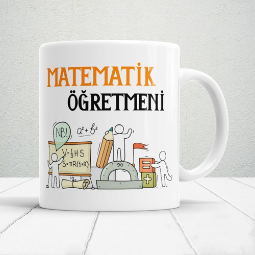 Matematik Öğretmeni Yazılı Öğretmenler Günü Hediyelik Baskılı Kupa