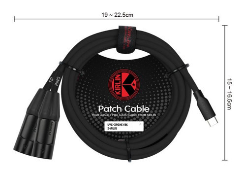 UYC-390XE 5MT BK Kablo TYPE-C / 2 x XLR Erkek Jak 5 METRE
