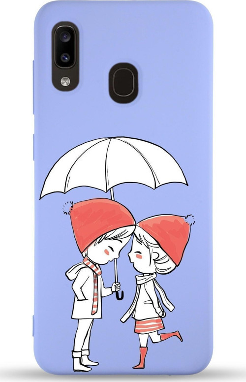 Samsung Galaxy A30 Uyumlu Lansman Kılıf Aşk Tasarımlı Içi Kadife Kapak-Lila