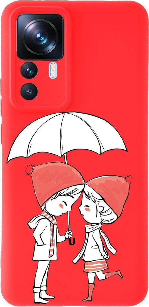 Xiaomi Mi 12T Pro Uyumlu Lansman Kılıf Aşk Tasarımlı Içi Kadife Kapak-Kırmızı