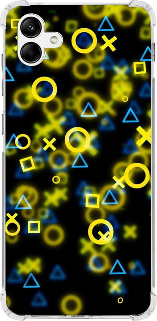 Samsung Galaxy A04E Köşe Korumalı Antişok Kapak Semboller Tasarımlı Şeffaf Kılıf