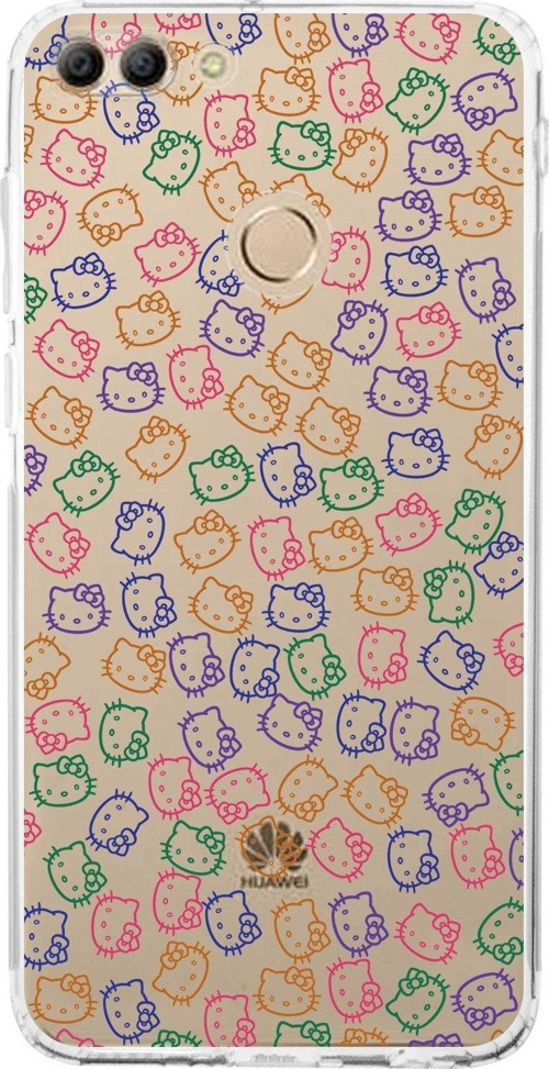 Huawei Y9 2018 Kamera Korumalı Kapak Hello Kitty Tasarımlı Şeffaf Kılıf