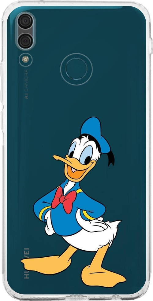 Huawei Y9 2019 Kamera Korumalı Kapak Donald Duck Tasarımlı Şeffaf Kılıf