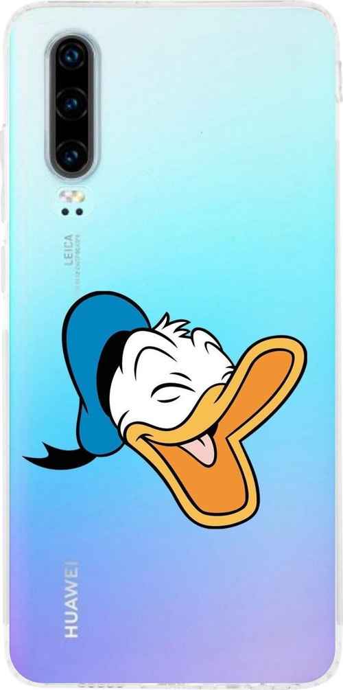 Huawei P30 Kamera Korumalı Kapak Donald Duck Tasarımlı Şeffaf Kılıf