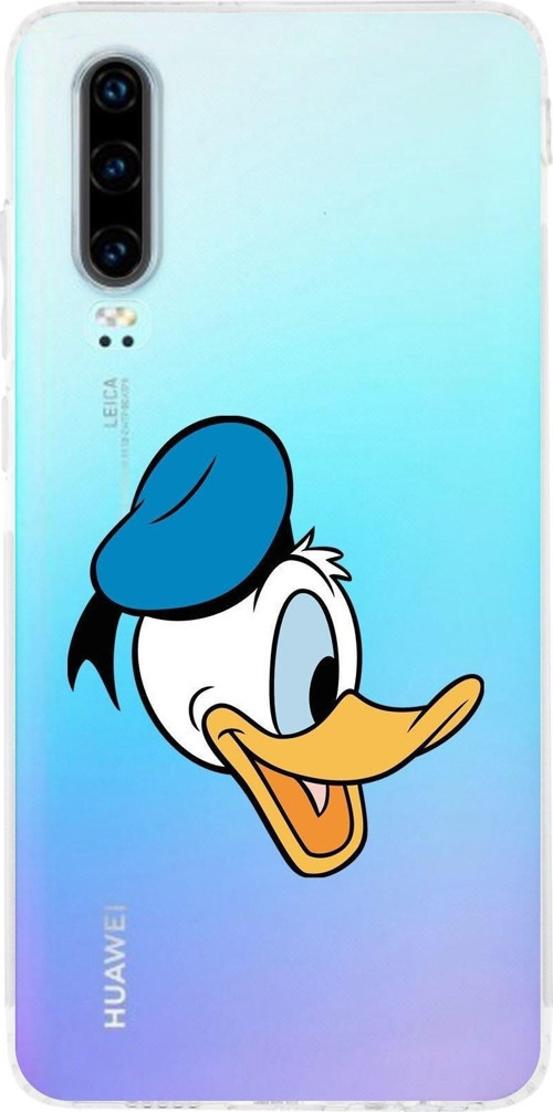 Huawei P30 Kamera Korumalı Kapak Donald Duck Tasarımlı Şeffaf Kılıf
