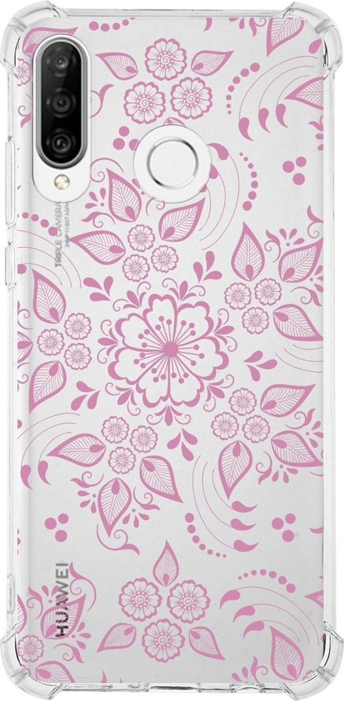 Huawei P30 Lite Köşe Korumalı Antişok Kapak Nostalji Desen Tasarımlı Şeffaf Kılıf
