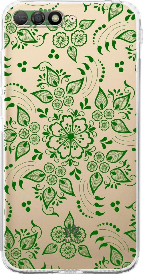 Huawei Y6 2018 Kamera Korumalı Kapak Nostalji Desen Tasarımlı Şeffaf Kılıf