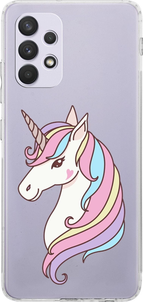 Samsung Galaxy A33 Kamera Korumalı Kapak Unicorn Tasarımlı Şeffaf Kılıf