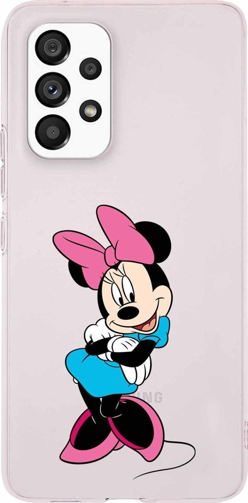 Samsung Galaxy A33 Kapak Minnie Mouse Tasarımlı Şeffaf Silikon Kılıf
