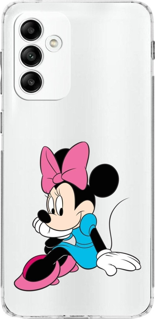 Samsung Galaxy A04S Kamera Korumalı Kapak Minnie Mouse Tasarımlı Şeffaf Kılıf