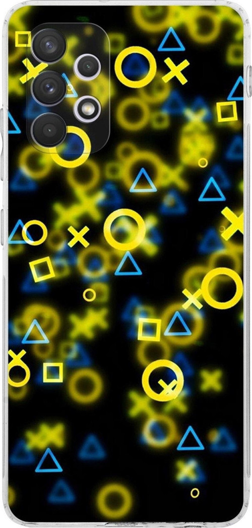 Samsung Galaxy A53 Kamera Korumalı Kapak Semboller Tasarımlı Şeffaf Kılıf
