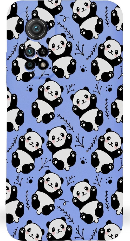 Xiaomi Mi 10T Uyumlu Lansman Kılıf Panda Tasarımlı Içi Kadife Kapak-Lila