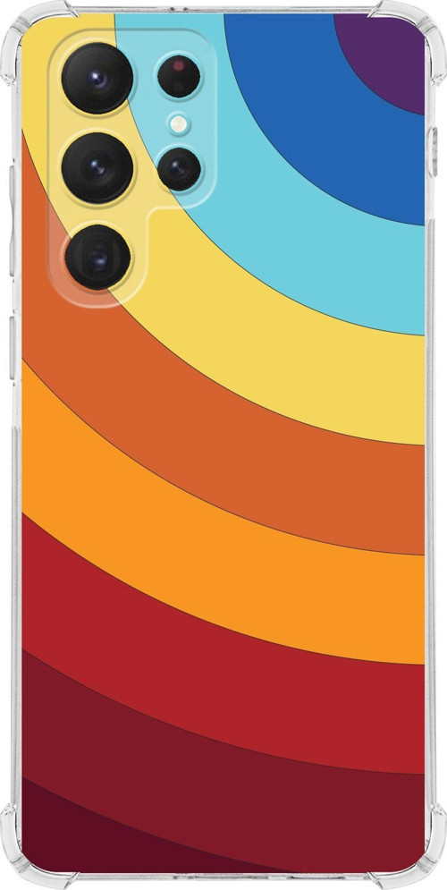 Samsung Galaxy S22 Ultra Uyumlu Köşe Korumalı Antişok Kapak Renk Cümbüşü Tasarımlı Şeffaf Kılıf