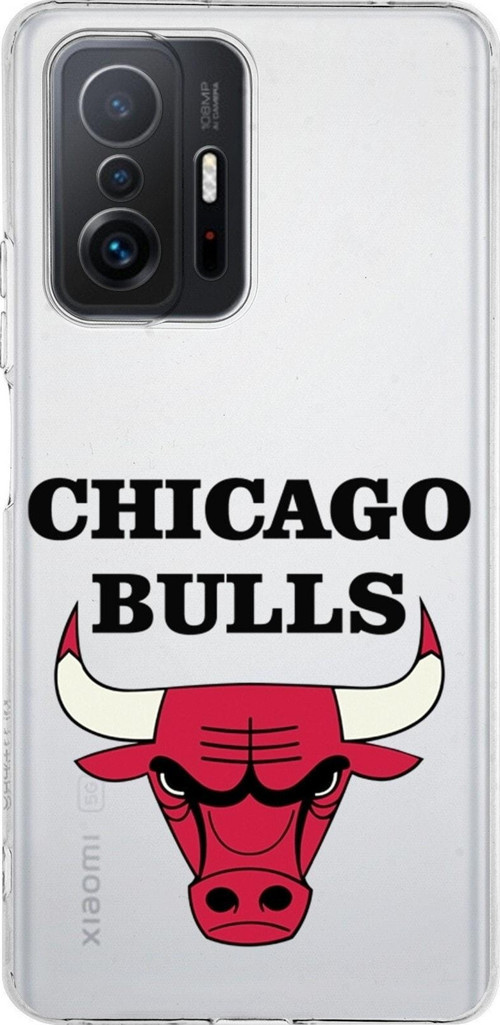 Xiaomi Mi 11T Pro Uyumlu Kapak Chicago Bulls Tasarımlı Şeffaf Kılıf