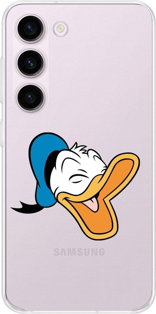 Samsung Galaxy S23 Kamera Korumalı Kapak Donald Duck Tasarımlı Şeffaf Kılıf