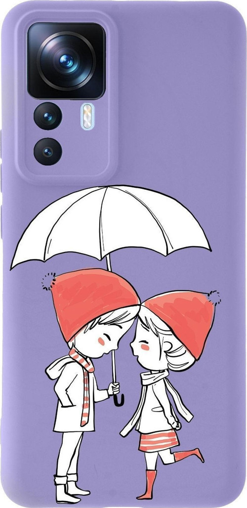 Xiaomi Mi 12T Pro Uyumlu Lansman Kılıf Aşk Tasarımlı Içi Kadife Kapak-Lila