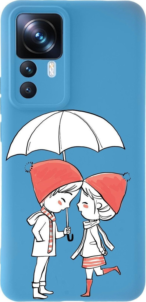Xiaomi Mi 12T Pro Uyumlu Lansman Kılıf Aşk Tasarımlı Içi Kadife Kapak-Mavi