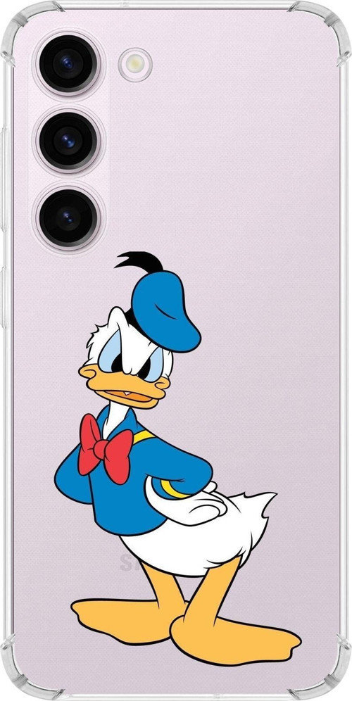 Samsung Galaxy S23 Köşe Korumalı Antişok Kapak Donald Duck Tasarımlı Şeffaf Kılıf