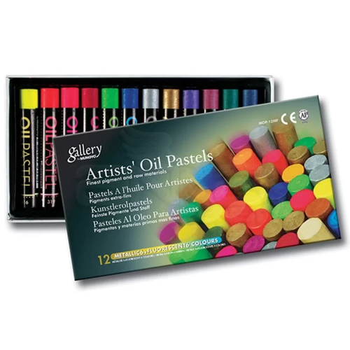 Gallery Artists Oil Pastel 12li Set Metalik + Fosforlu Renkler