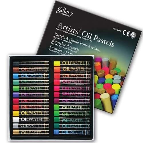 Gallery Artists Oil Pastel 24lü Set Metalik + Fosforlu Renkler