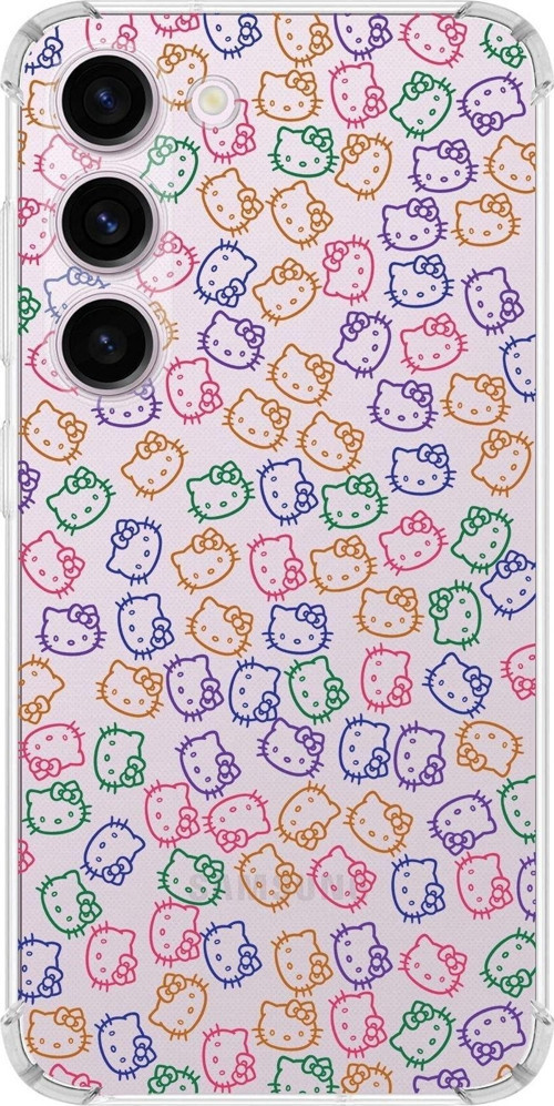 Samsung Galaxy S23 Plus Köşe Korumalı Antişok Kapak Hello Kitty Tasarımlı Şeffaf Kılıf