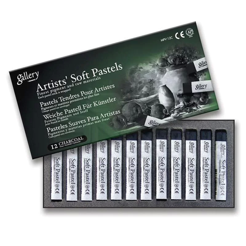Gallery Artists Soft Pastel 12li Charcoal