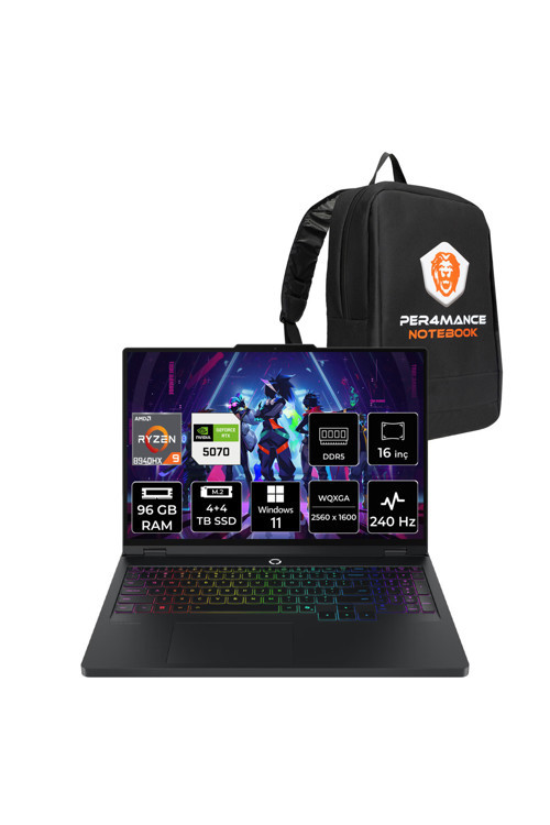 Legion Pro 5 R9-8940HX 96GB 4TB+4TB SSD RTX5070/8GB 115W 16" QHD+ 240Hz W11P Gaming Laptop