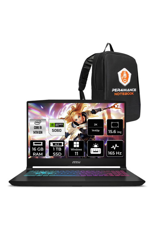 Katana 15 HX i9-14900HX 16GB 1TB SSD RTX5060/8GB 15.6" 2K QHD 165Hz W11P Gaming Laptop B14WFK