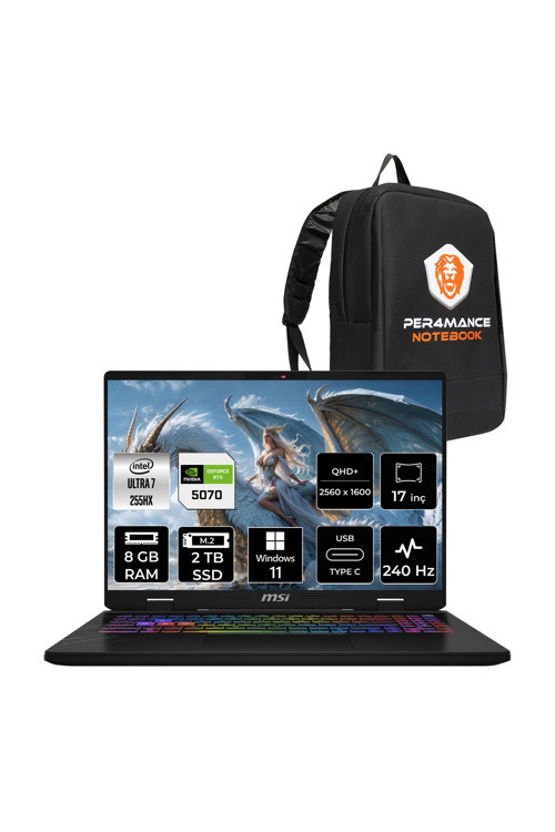 Crosshair 17 HX AI Ultra 7 255HX 8GB 2TB SSD RTX5070/8GB 115W 17" 2K QHD+ 240Hz W11H Gaming