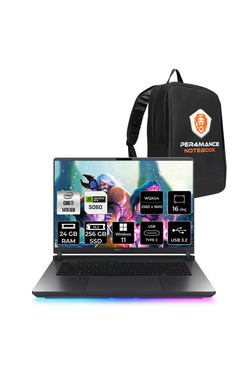 ROG Strix G16 i7 14650HX 24GB 256GB SSD RTX5060/8GB 240Hz WQXGA 16'' W11P G615JMR Gaming Laptop