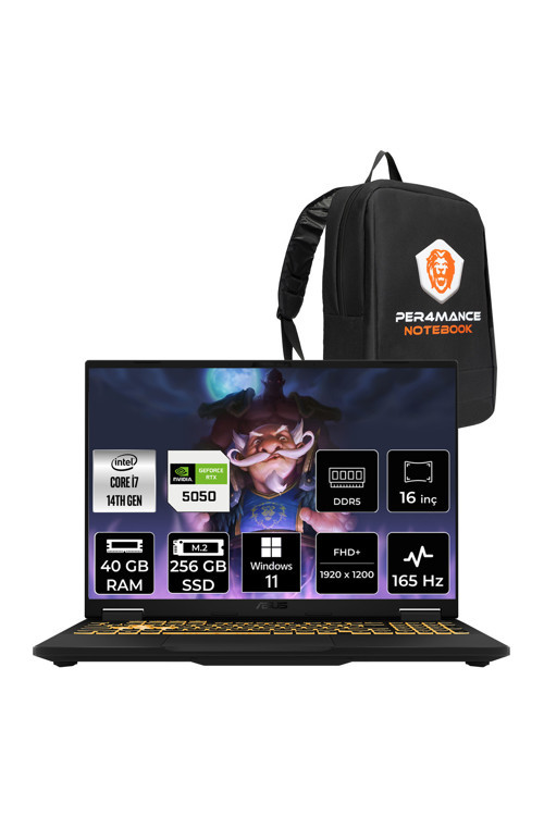TUF F16 i5 13450HX 32GB 4TB SSD RTX5050/8GB 115W 165Hz 16'' WUXGA W11P Gaming Laptop FX608JH