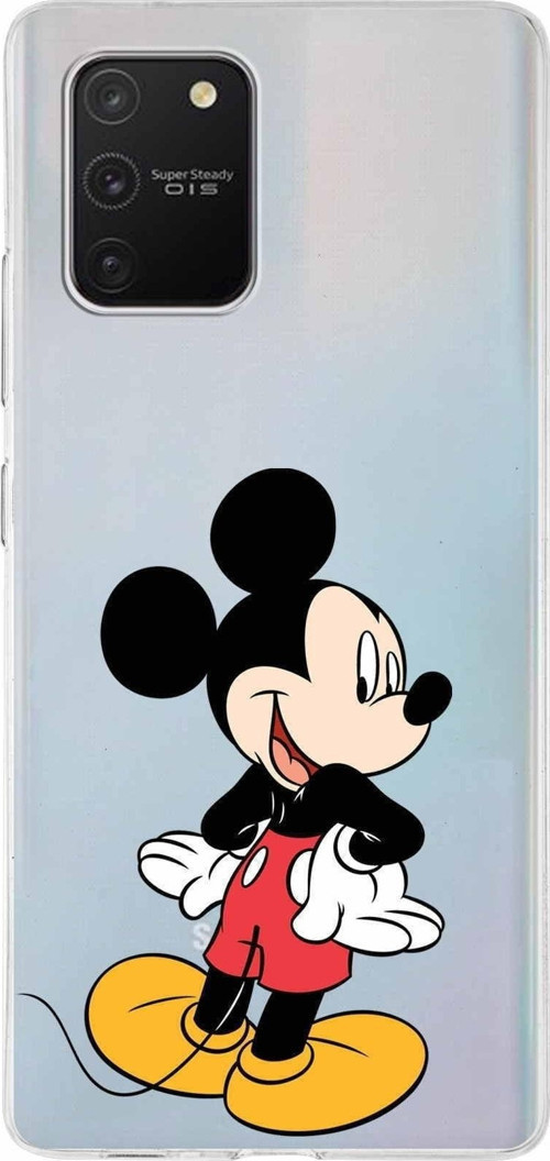 Samsung Galaxy S10 Lite Kapak Mickey Mouse Tasarımlı Şeffaf Silikon Kılıf