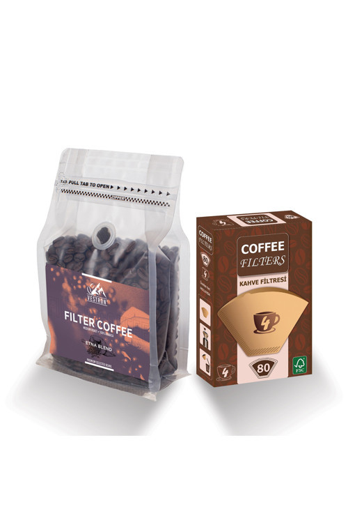 Kahve Keyfi Ofis Seti Etna House Blend Filtre Kahve 250gr Ve Filtre Kahve Kağıdı No:4 80'li