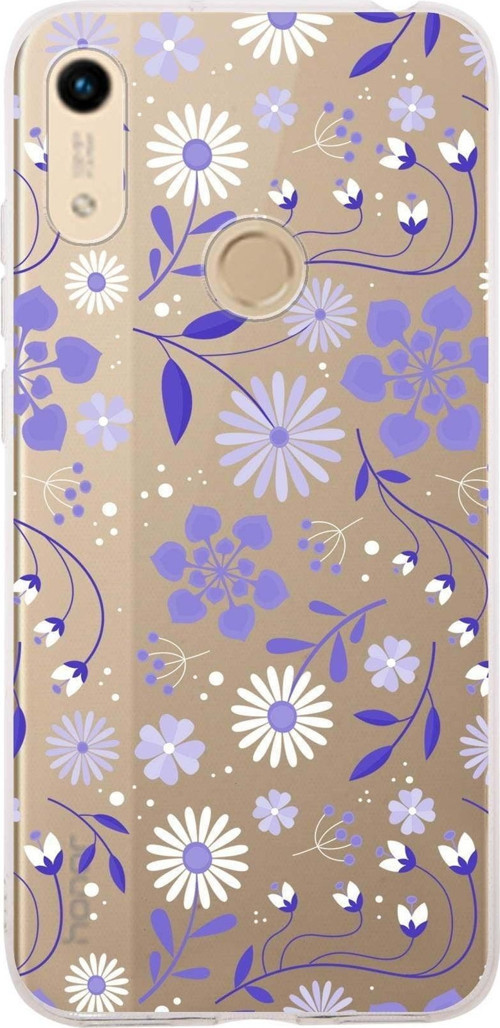 Huawei Honor 8A Uyumlu Kapak Flowers Tasarımlı Şeffaf Silikon Kılıf