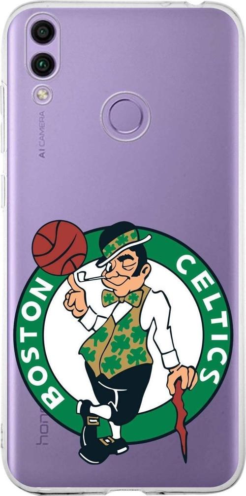 Huawei Honor 8C Uyumlu Kapak Boston Celtics Tasarımlı Şeffaf Silikon Kılıf