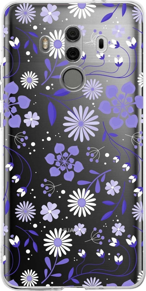 Huawei Mate 10 Pro Uyumlu Kapak Flowers Tasarımlı Şeffaf Silikon Kılıf