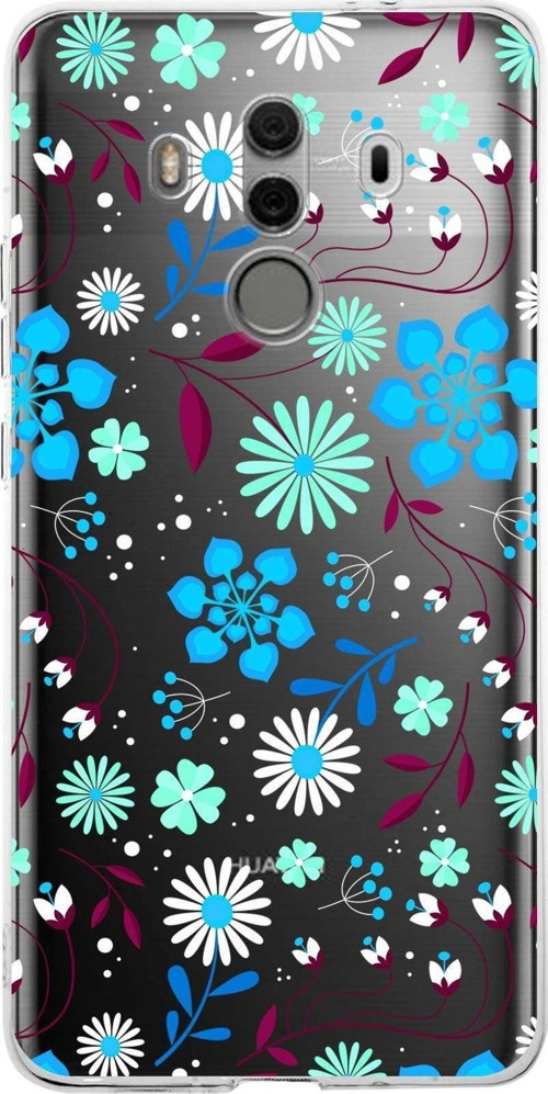 Huawei Mate 10 Pro Uyumlu Kapak Flowers Tasarımlı Şeffaf Silikon Kılıf