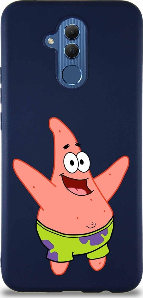 Huawei Mate 20 Lite Soft Premier Kapak Patrick Yıldız Tasarımlı Silikon Kılıf - Lacivert