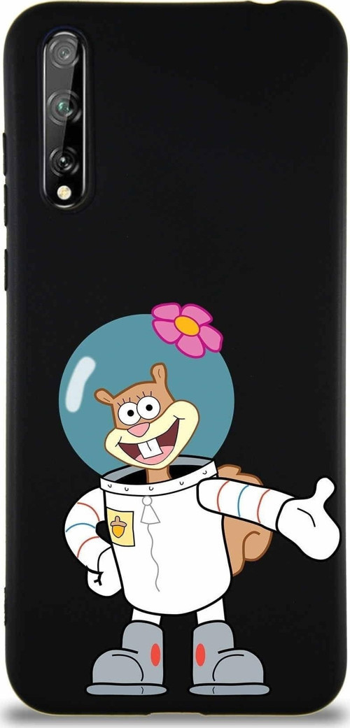 Huawei Y8P Soft Premier Kapak Sandy Tasarımlı Silikon Kılıf - Siyah