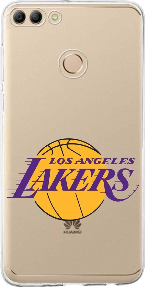 Huawei Y9 2018 Uyumlu Kapak La Lakers Tasarımlı Şeffaf Silikon Kılıf