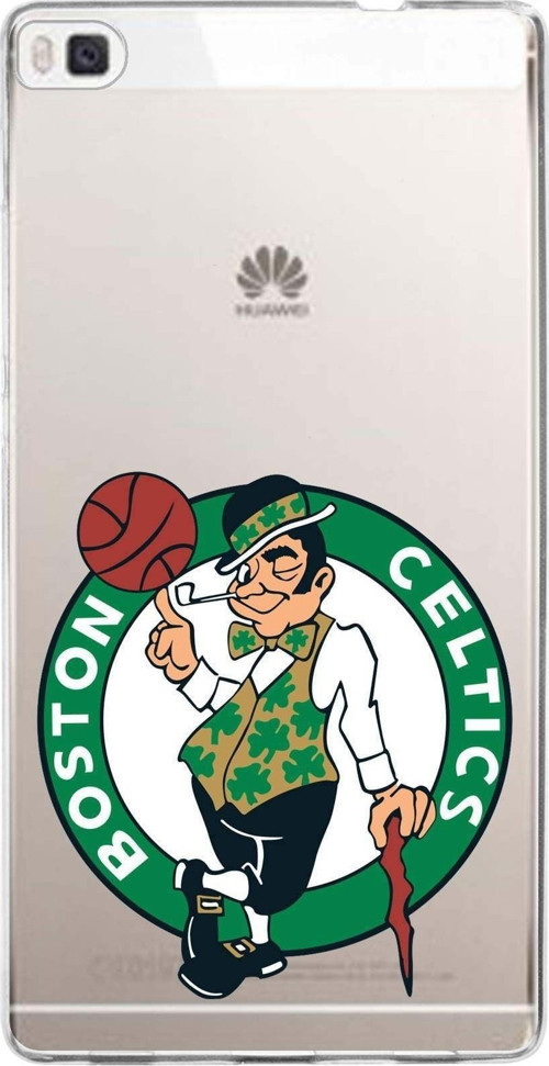 Huawei P8 Uyumlu Kapak Boston Celtics Tasarımlı Şeffaf Silikon Kılıf