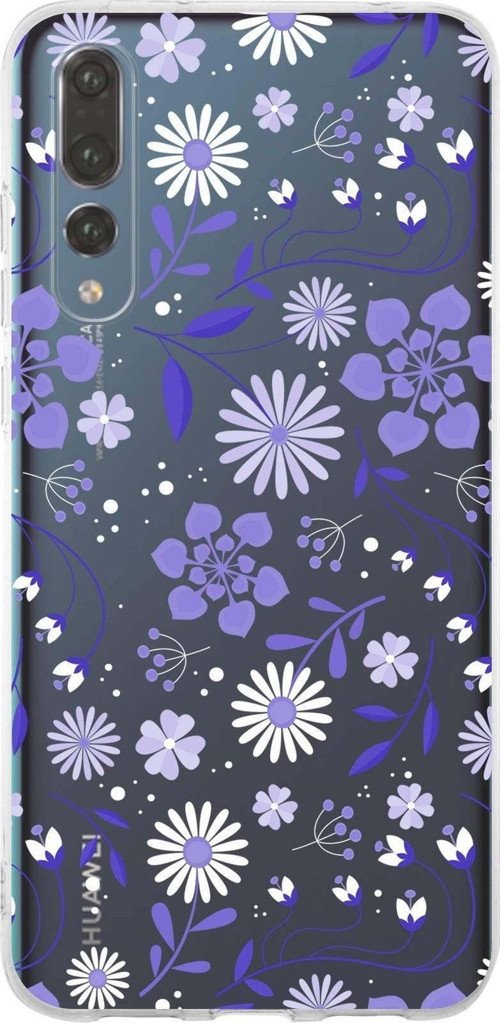 Huawei P20 Pro Uyumlu Kapak Flowers Tasarımlı Şeffaf Silikon Kılıf